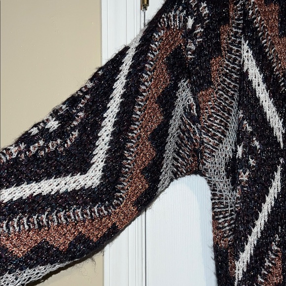 MNG MANGO Rare Oversized Chunky Knit Glittery Boho Cardigan - Picture 8 of 16